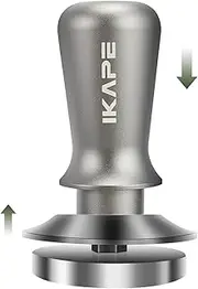 IKAPE 58mm Espresso Tamper, Premium Barista Coffee Tamper with Calibrated Spring Loaded, 100% Stainless Steel Base Tamper Compatible with Espresso Machine Rancilio, Gaggia Bottomless Portafilter