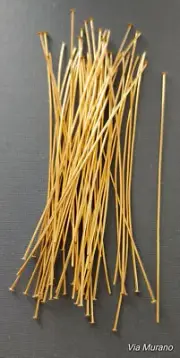 3" ~ 22g Wire Wrapper Brass Headpin Flat Head. Made in USA.