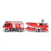 Siku 1:87 Scale Mercedes Benz Fire Engine With Boat Model Toy