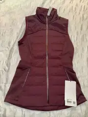 NWT LULULEMON Down For It All Goose Down Vest Size 4 Cassis Burgundy Maroon