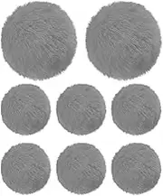 uxcell 8-Pack Faux Fur Pom Poms, 1.2 Inch/ 2.8 cm Soft Fluffy Pompoms Balls Faux Rabbit Fur with Elastic Loop for Hats/Bags/Keychains/Knitting Accessories/DIY Crafts [Light Grey]
