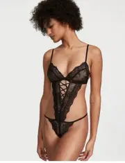 Dream Angels Unlined Lace Triangle Crotchless Teddy S