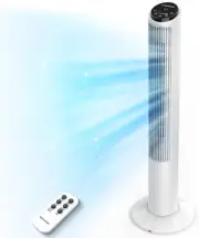 Ventilador De Torre 38" Grande Silencioso Oscilante Aire Frio Para Cuartos Piso