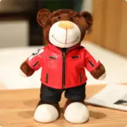 Creative Motorcycle Teddy Bear Plush Toys Stuffed Bear Red Jacket Plush Dolls
