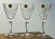 3 Vintage Cristal d’Arques De Flandre 24% Lead Crystal Wine Glasses Discontinued