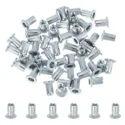 50 Pcs M3 Rivet Nuts Blue White Zinc Plating Knurled Flat Head Insert Nuts