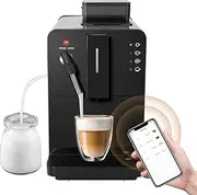 Mcilpoog Fully Automatic Coffee Machine with Milk System, Coffee Machine Fully Automatic Small Cappuccino Latte Espresso, Smart WiFi (Hi03)