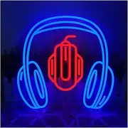 Hanging Art Neon Signs Headphone Mouse LED Neon Light Acrylic Sign USB For Home Gaming Room Disco Bar Club Wall Decor 38cmx40cm