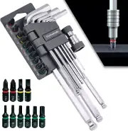 20In1 Metric Allen Wrench Set, S2 Steel Hex Key Set, Allen Key Set with Bit Adap