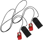 BESPORTBLE 2pcs Treadmill Safety Aluminum Alloy Switch Nylon Running Machine Stop Red Pp Treadmill