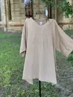 CLT248 Mocha Small NWT Match Point Linen Shirt Tunic Kimono HLT248 Crinkle Brown