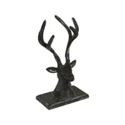 LVD Doorstop Metal Deer Antlers Stopper Floor Decor 20cm - Black