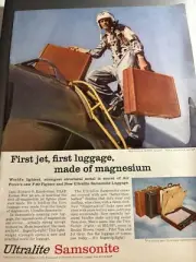 1956 Original Print Ad For Ultralite Samsonite Luggage