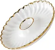Hohopeti Dumpling Dipping Dish Round Plate Ceramic Sauce Bowl Ideal for Chips and Dip