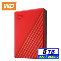 在飛比找PChome24h購物優惠-WD My Passport 5TB 2.5吋行動硬碟-紅(