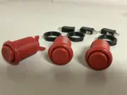 Arcade Game HAPP Style Push Button Microswitch JAMMA MAME DIY (3 PACK) Red