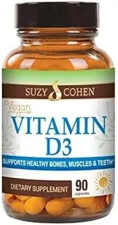 Vegan Vitamin D3 5,000 IU for Healthy Muscle Function, Bone Health, and Immune Support - Non-GMO, Gluten Free and Kosher Certified - 90 Capsules