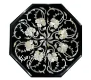 Octagon Marble Coffee Table Top MOP Inlay Work Bed Side Table for Home Decor