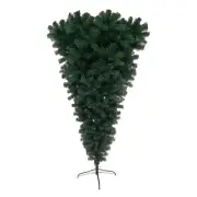 6FT 1.8M Upside-down Artificial Christmas Tree with Stand 750 Tips PVC Xmas Deco