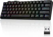 Bluetooth/2.4g/usb 60% Mechanical Gaming Keyboard Rgb Hotswappable Pbt Keycaps Wireless/wired Keyboard For Windows Pc Gamer XH black