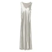 [Alberta Ferretti] Alberta Ferretti V-neck Slip Dress 44 IT SILVER