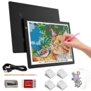 A4 LED Tracing Light Box with 4 Clips, Ultra-Thin Diamond Art Light Board, Br...
