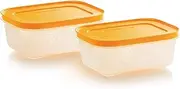 [Tupperware] Essentials Freezer Mates Shallow 2 Piece Container Set - 450ml - Airtight Lid - Durable & Reusable - Save Space & Time - Easy to Stack - Fast Freezing - Great for Leftovers & Reduce Waste