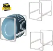 Vertical Plate Holders, Plate Organizer for Cabinet, for Small Plates(White) 1PC