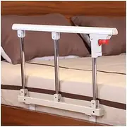 Foldable Elderly Bed Rail Safety Side Guard Guard Rail for Adults Disabled Assist Handle Railing Hospital Stainless Steel Grip Bumper Bar (Color:White, Size:15cm)