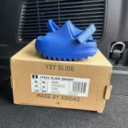 Adidas Yeezy ID4137 Kids Azure Open Toe Synthetic NEW Slide Infant Size 3K