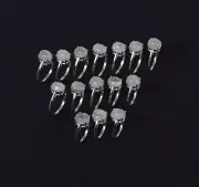 Wholesale 11PC 925 Solid Sterling Silver White Rainbow Moonstone Ring Lot e159