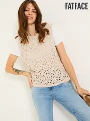 FatFace Natural Finch Crochet Tank (E82323) | $111