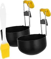 TOKIDNY 2pcs Foldable Stainless Steel Nonstick Egg Cooking Rings for Poached Eggs Versatile Kitchen Utensil for Steaming and Boiling for Breakfast Cooking