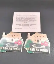 San Antonio Texas Advertising Car Stickers Unused The Alamo 4.5"