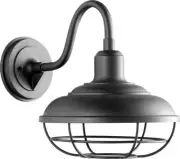 Outdoor Wall Sconce, 12", Quorum Tansley 1-Light 100 Watts, Noir Finish