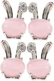 [WRITWAA] 2 Pairs Elegant Easter Bunny Ears Earrings Sturdy Rabbit Ear Studs for Women Girls Vibrant Bunny Earring Set for Occasions