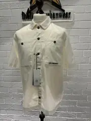 BNWT CP COMPANY short Sleeve Shirt in Cotton Rip- stop -White - Small.