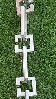 Home Aluminium Artware Rectangle with Square Rain Chain with Installation Kit (Natural, 8.5)