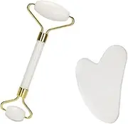 YKKJ Jade Roller & Gua Sha Set, Face Massager, Eyes, Neck for Skin Care, Beauty and Relaxation of Body Muscles with Intelligent