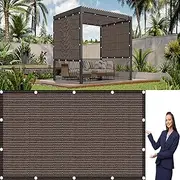 Balcony Privacy Screen 3.4 x 7.5 m(11.2 x 24.6ft) Breathable Fence Screening Easy Setting for Outdoor Garden Flowers Balcony Patio Lawn Yard Greenhouse Plants, Brown