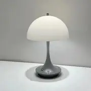Anyhouz Luxury Lamp Gray Body Mushroom Home Decor Wirless Rechargeable Table Accents for Bedroom Hotel Living Room
