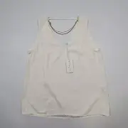 Patrizia Pepe Womens Vest Top Off White 14 UK Chain Detail Open Back Blouse