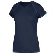 Adidas Women's Climalite Moisture-Wicking Short-Sleeve V-Neck Tee T-Shirt, Navy