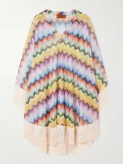 [Missoni] Missoni - Mare Fringed Striped Crochet-knit Kaftan - Multi - small small Multi