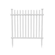 Zippity Outdoor Products Vinyl Garden Picket Fence Panel No-Dig White (2-Pack)