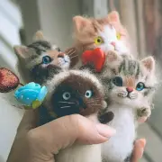 DIY Needle Craft Cats Felting Wool Felt Material Kit Plush for Beginners