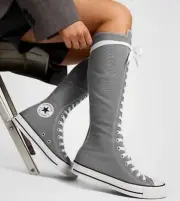 Converse Chuck Taylor All Star XXHI Grey Knee High Sneakers Women's 9 Men's 7