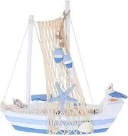 PRETYZOOM Mediterranean Sailboat Model Wooden Nautical Boat Creative Seabird Design Desktop Decor Miniature Sailing Ship Model Ship Ornament for Desk or Home