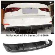 For Audi A3 8V Sedan 2014-16 Real Carbon Fiber Rear Bumper Diffuser Lip Spoiler (for: Audi)