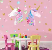 Unicorn Wall Decal, Large Size Wall Sticker Décor for Gils Kids Bedroom